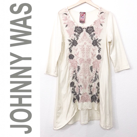 Johnny Was Tops - Johnny Was Long Sleeve Embroidered Tunic